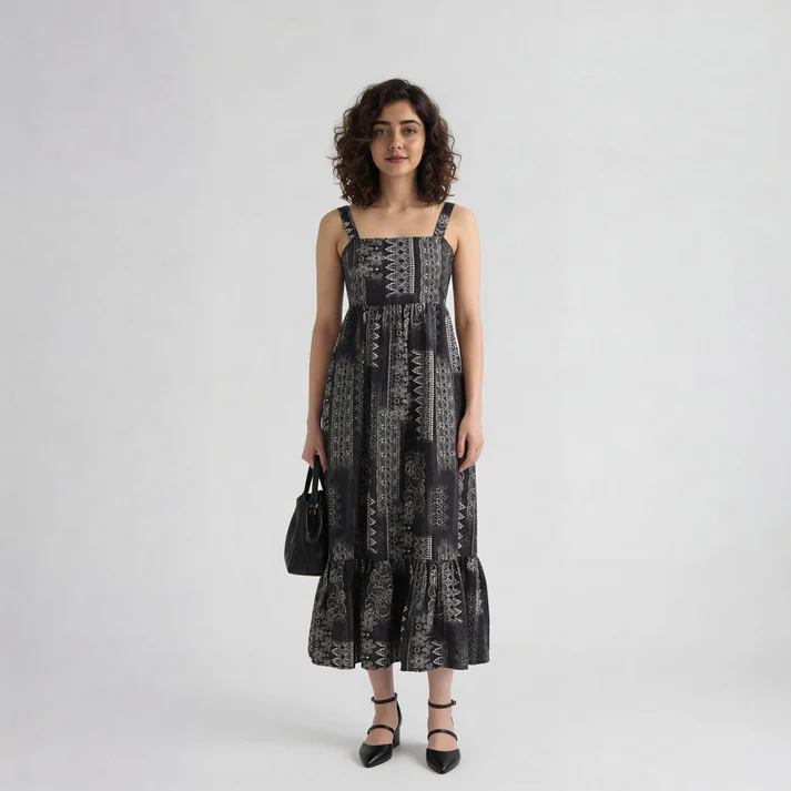 Printed Flared Dress